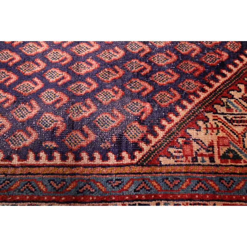 ECARPETGALLERY Hand-knotted Andelz Dark Navy Wool Rug - 3'5 x 13'5