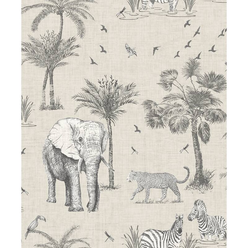 Arthouse Lionel Grey Safari Lagoon Wallpaper