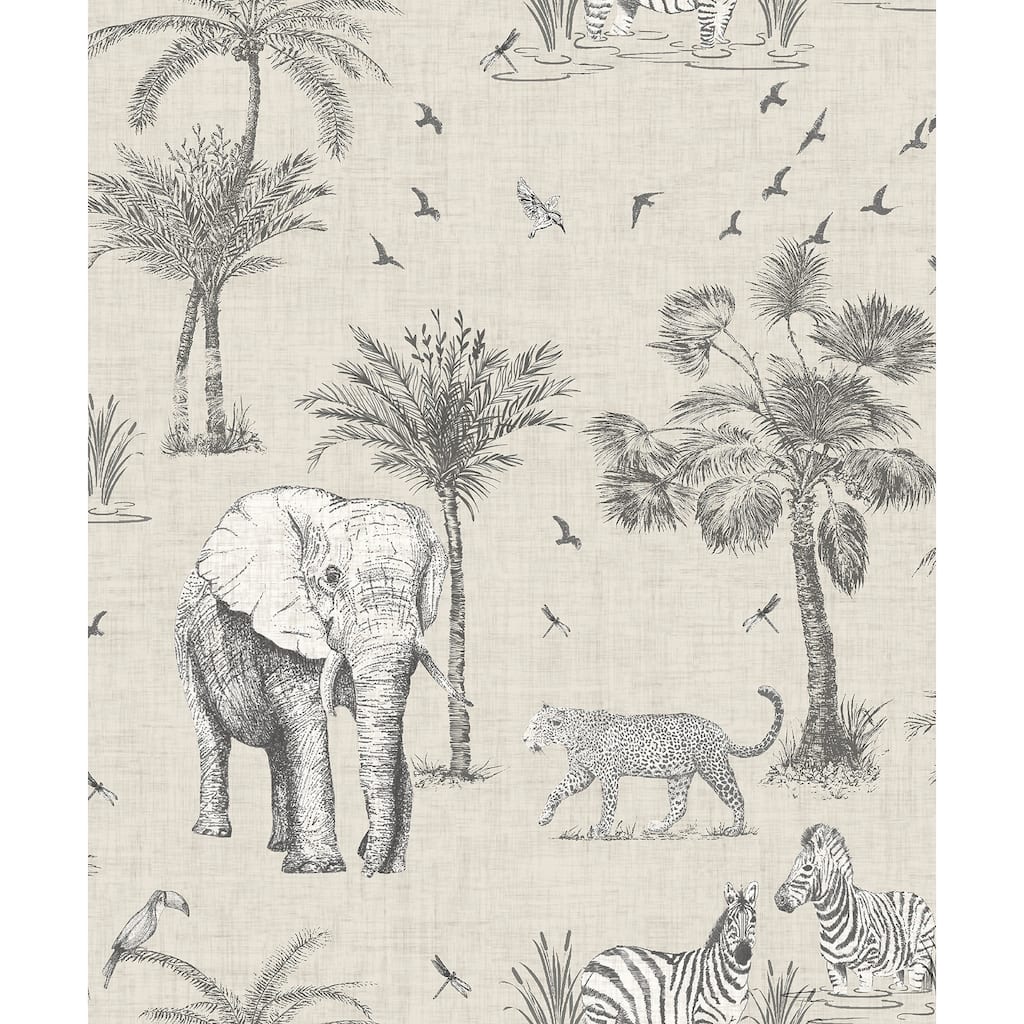 Arthouse Lionel Grey Safari Lagoon Wallpaper