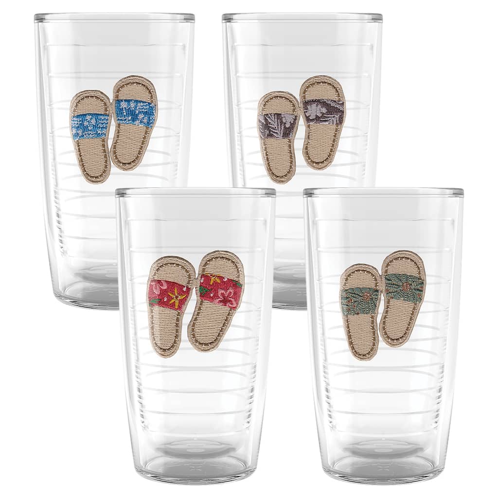 Tervis Sandy Slides Made in USA Double Walled Insulated Travel Tumbler, Assorted - 16oz - 4pk