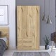 preview thumbnail 29 of 31, Bosko 3 Doors Armoire, 2 Drawers, 4 Shelves, Metal Rod Light Oak/Black