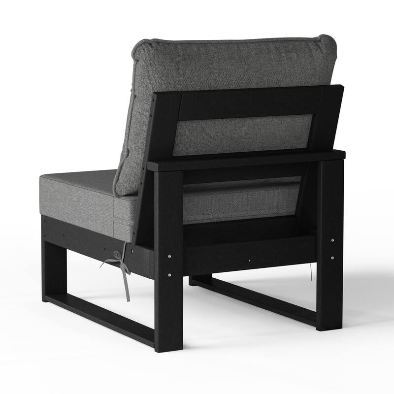 Endless Patio Deep Seating Armless Chair with Black Frame