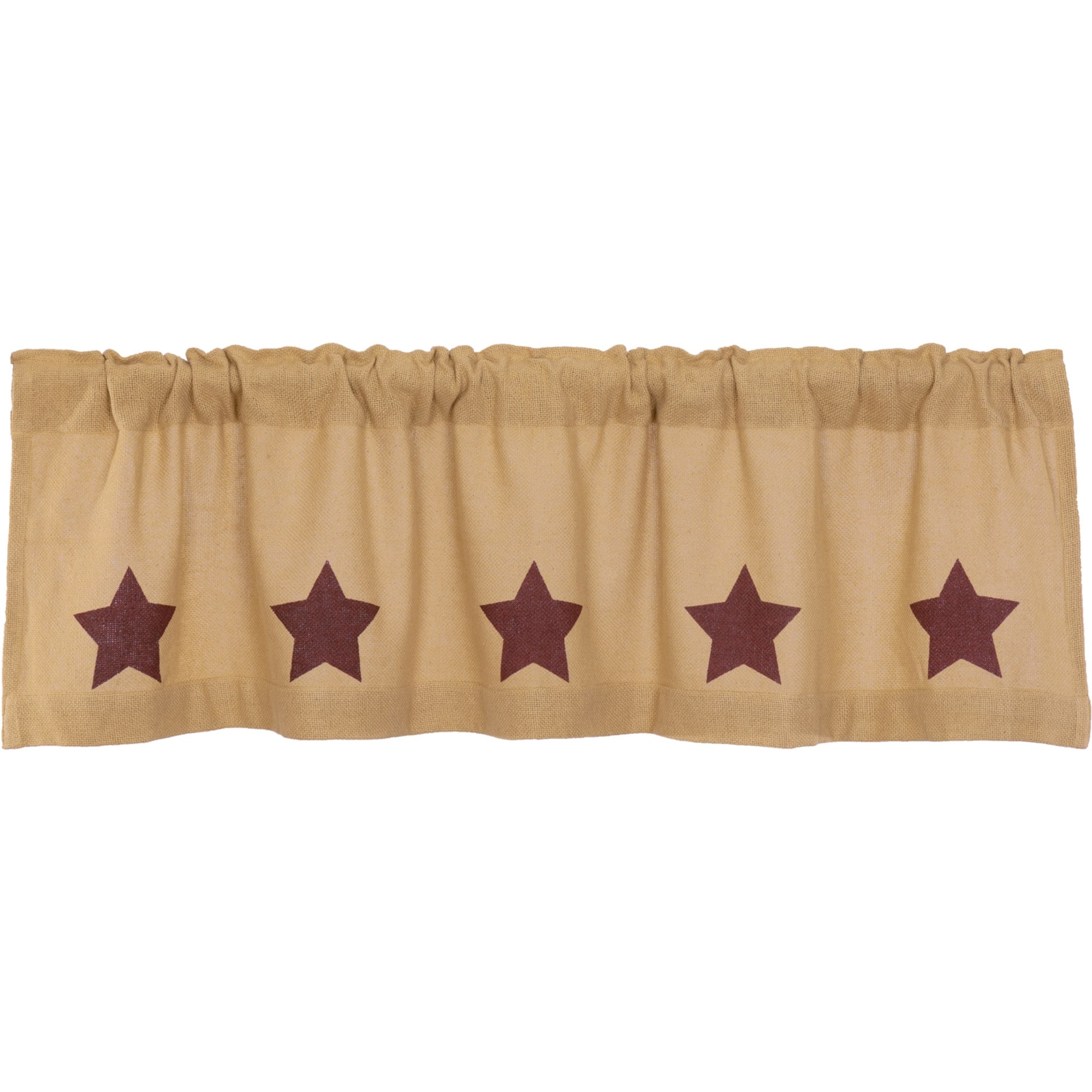 Burlap with Stencil Stars Valance