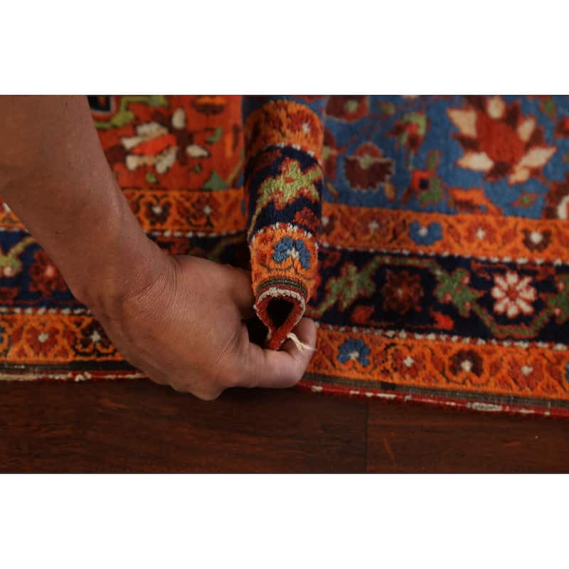 Antique Vegetable Dye Floral Sarouk Farahan Persian Area Rug Handmade - 3'5" x 4'10"