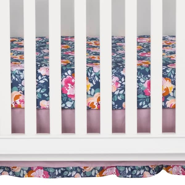 slide 2 of 6, Madison 3 Piece Crib Bedding Set Flowers