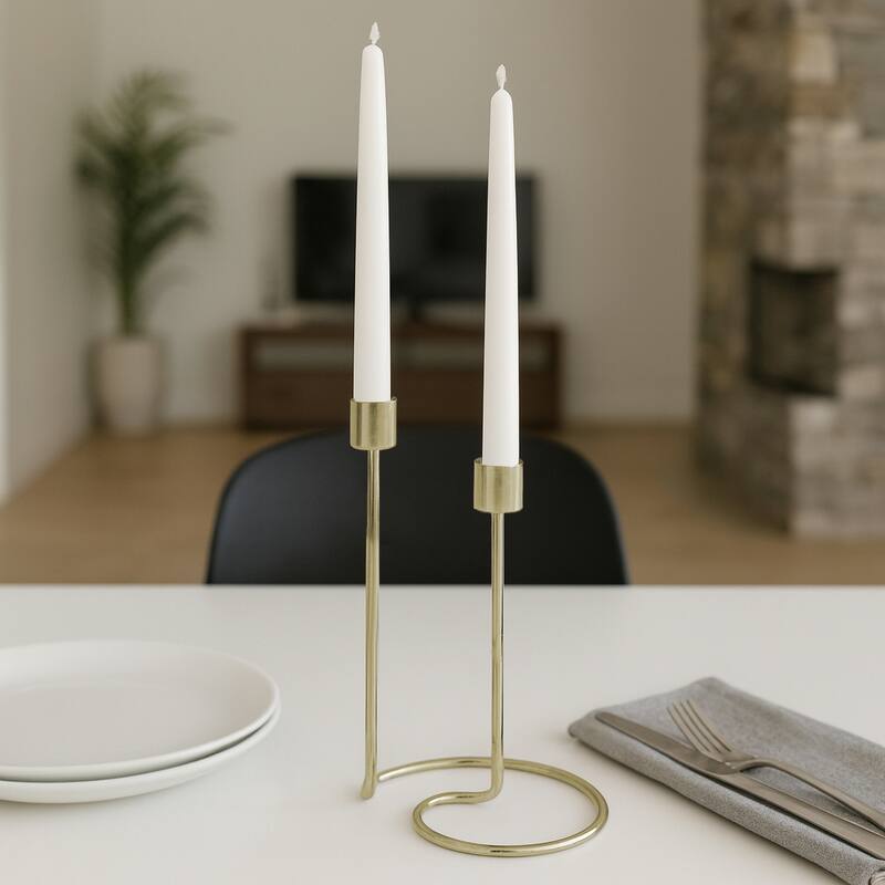 Metal Modern Swirl 2-Taper Candle Holder