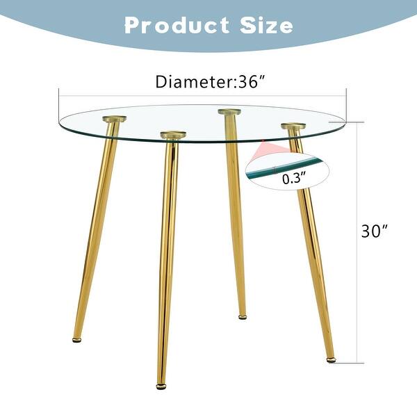 Round dining table with glass top - Bed Bath & Beyond - 42727277