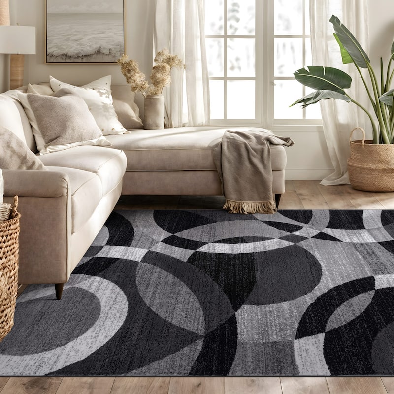 World Rug Gallery Geometric Circles Area Rug