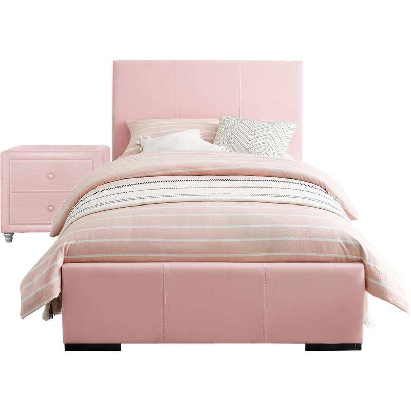 Hindes Faux Leather Upholstered Platform Bedroom Set (Multiple Colors)