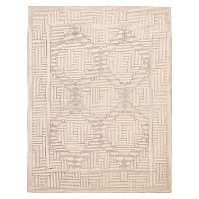 ECARPETGALLERY Hand-knotted Tangier Ivory Wool Rug - 7'10 x 10'2