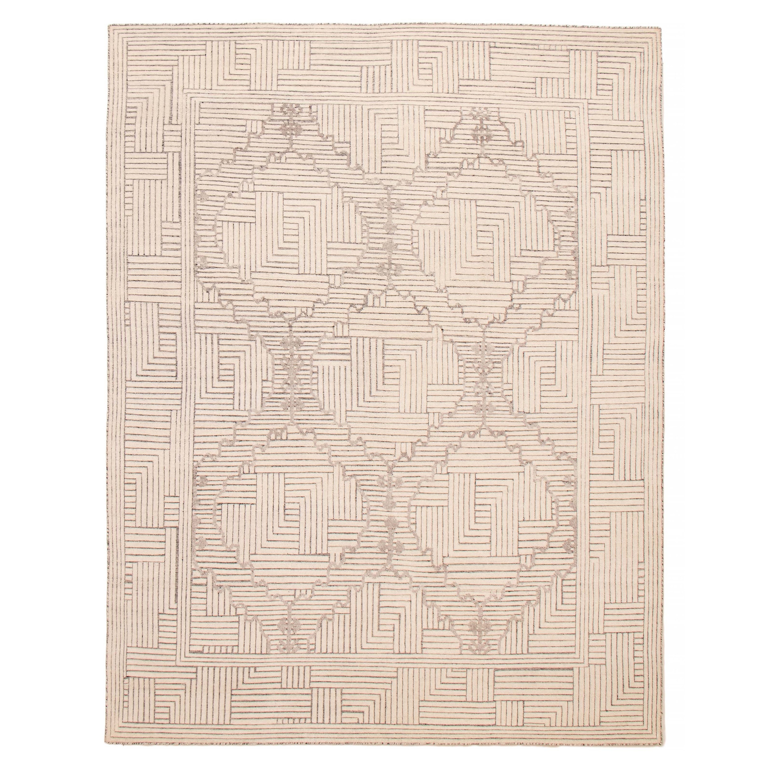 ECARPETGALLERY Hand-knotted Tangier Ivory Wool Rug - 7'10 x 10'2