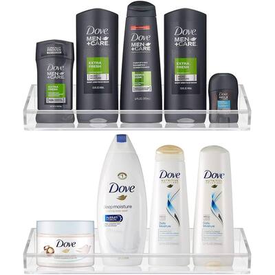Acrylic Bathroom Floating Display Shelves, Clear Shelf Storage