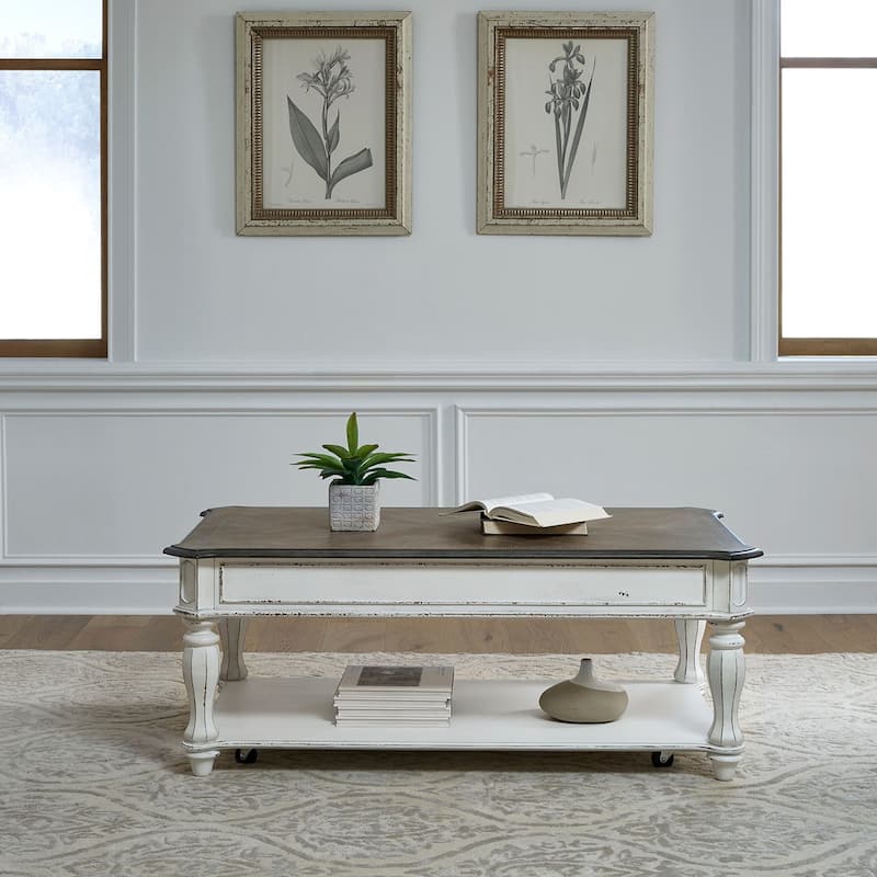 Magnolia Manor Antique White Lift Top Cocktail Table