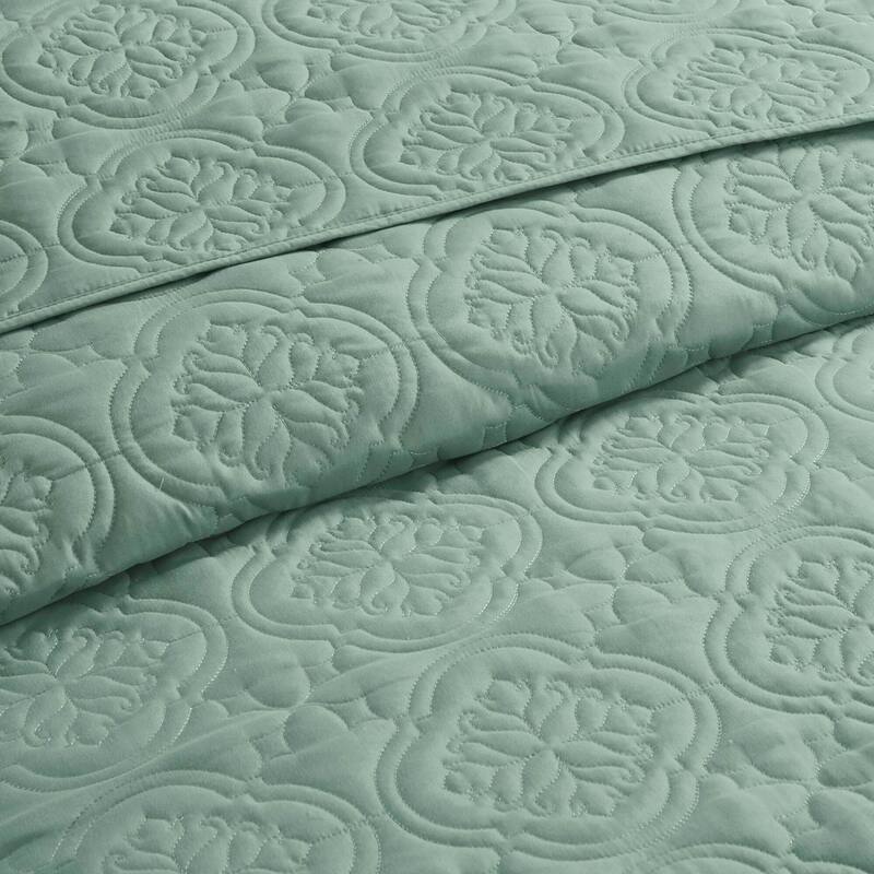 3 Piece Reversible Bedspread Set Seafoam King/Cal King
