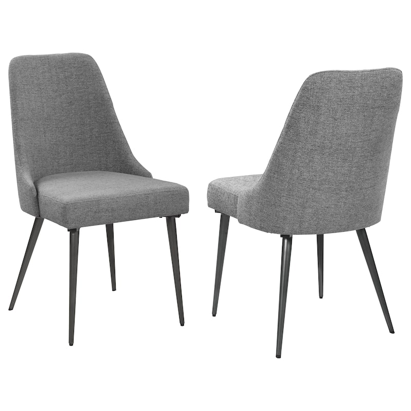 Alana Sand Velvet Upholstered Dining Side Chair (Set of 2) - Set of 2 - Grey - Short