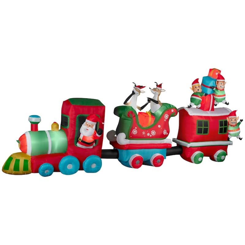 Gemmy Colossal Christmas Inflatable Train, 6.5 ft Tall