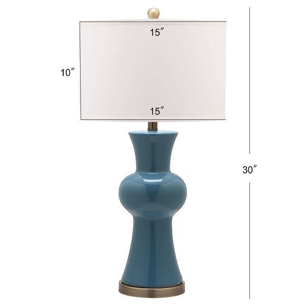 SAFAVIEH Lighting 30-inch Blue Lola Column Lamp (Set of 2) - 15