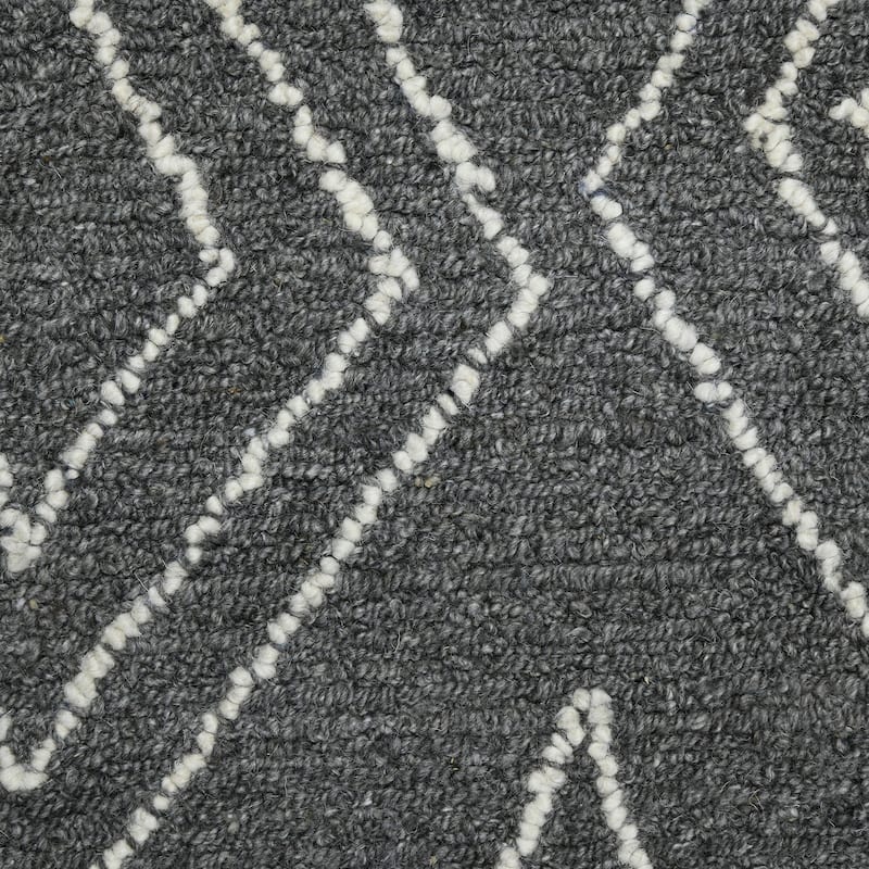 Bakari Oxbow Dark Gray Hand-Hooked Wool Area Rug