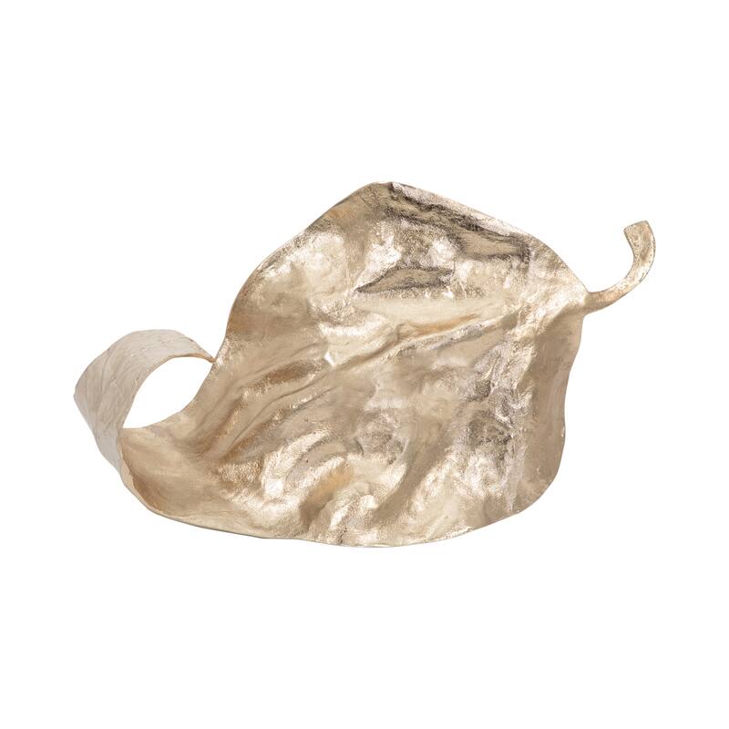 Sagebrook Home Metal Modern Glam Two Tone Novelty Leaf Table Decor
