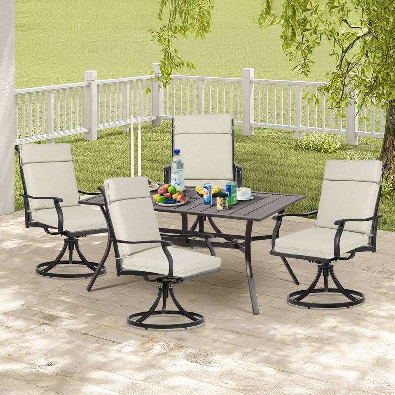 Aoodor Outdoor High Back Dining Chair Cushion Set, 44"x21"x3.2", Set of 4 - 44"x21"x3.2"