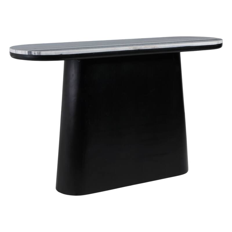 Mango Wood Stone Top Console Table Valencia Design - 33" Black - 54" x 16" x 32.5"