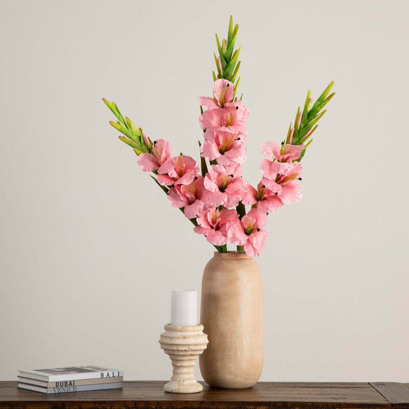 Gladiolus Artificial Floral Stem Sprays - 45" - Set of 3 - Pink