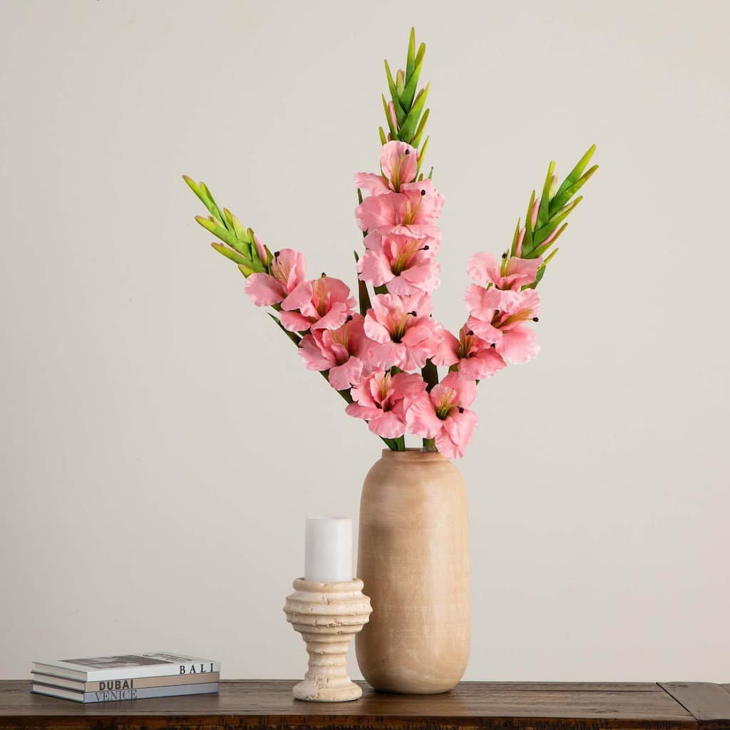 Gladiolus Artificial Floral Stem Sprays - 45" - Set of 3 - Pink