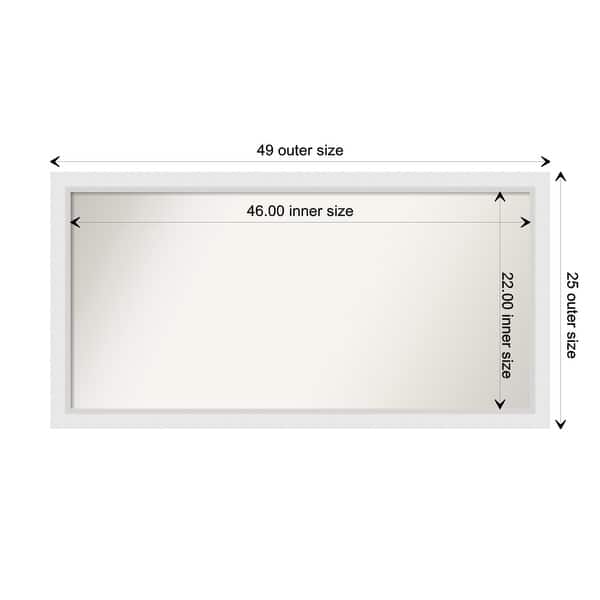 dimension image slide 68 of 93, Wall Mirror Choose Your Custom Size - Extra Large, Blanco White Wood