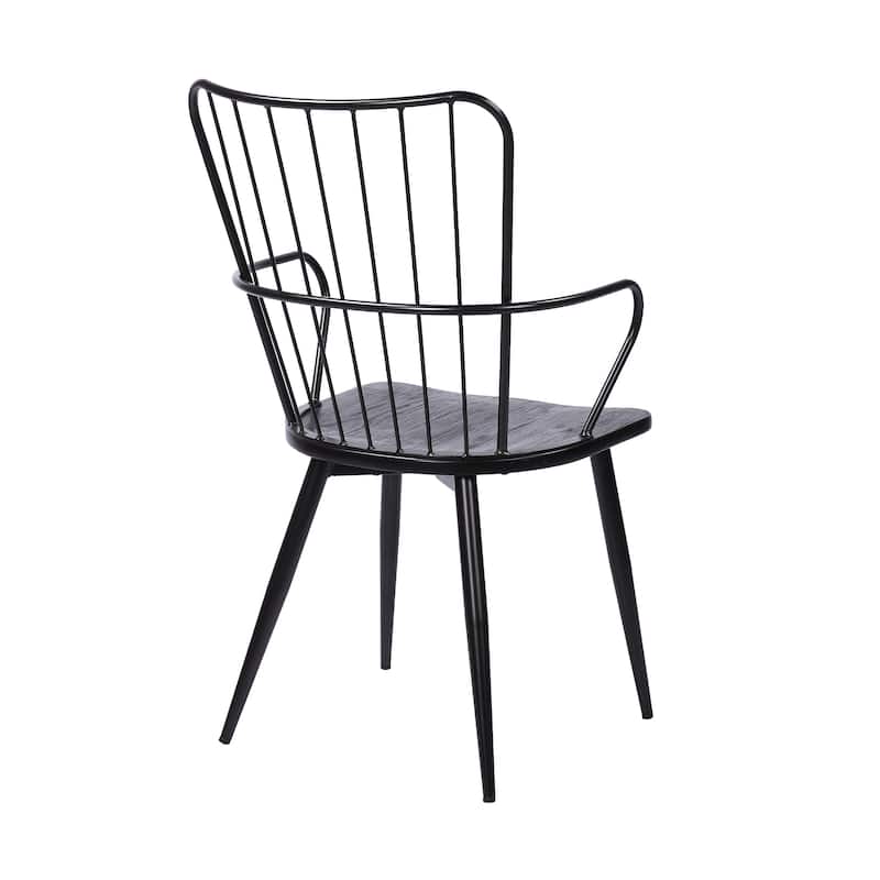 Parisa Modern Farmhouse High Spindle Back Windsor Dining Chair with Arms