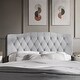 preview thumbnail 2 of 6, CraftPorch Velvet Button Tufted Curved Adjustable Headboard