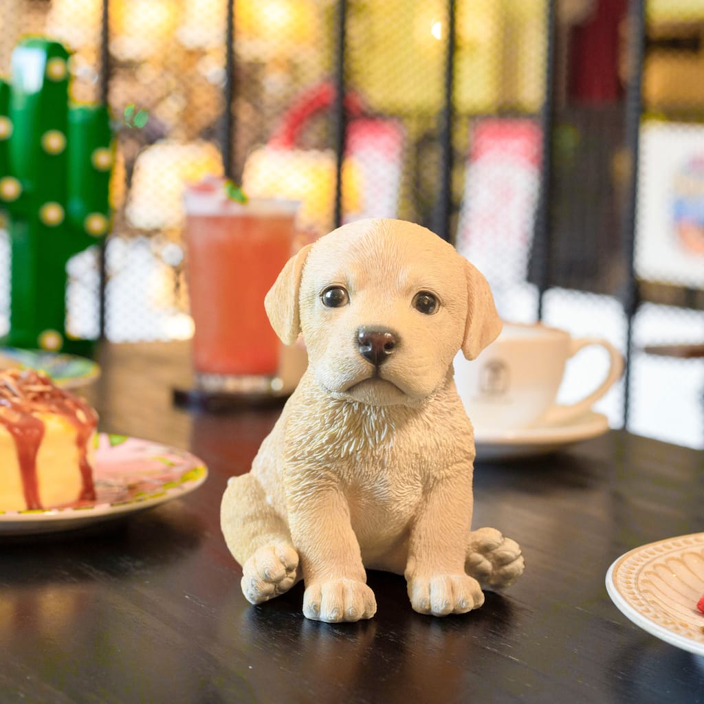 SoReal Brown Labrador Decorative Puppy Figurine for Home & Garden Décor, Handpainted Polyresin Dog Statue