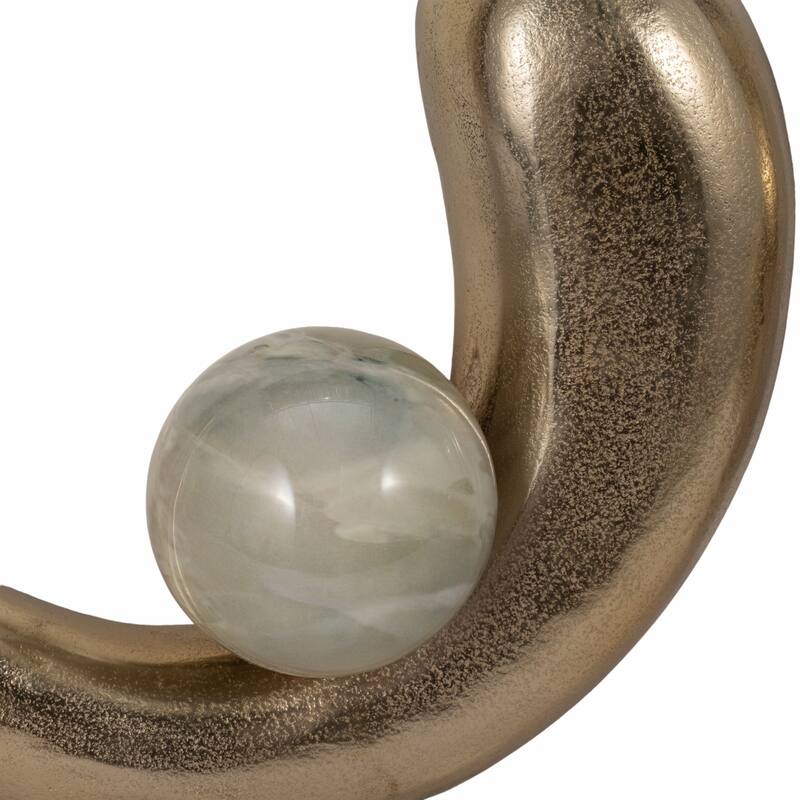 Flowing Metal Wall Art Sculpture - Set of 3 - Gold, 15/13/10"