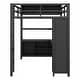 preview thumbnail 12 of 12, Black Full Size Metal Loft Bed with Wardrobe, L-shaped Desk, and Storage Cubes