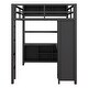 preview thumbnail 12 of 26, Full Size Metal Loft Bed with Wardrobe And L-shaped Desk, Storage Cubes and Shelves for Kids, Teens, Adults