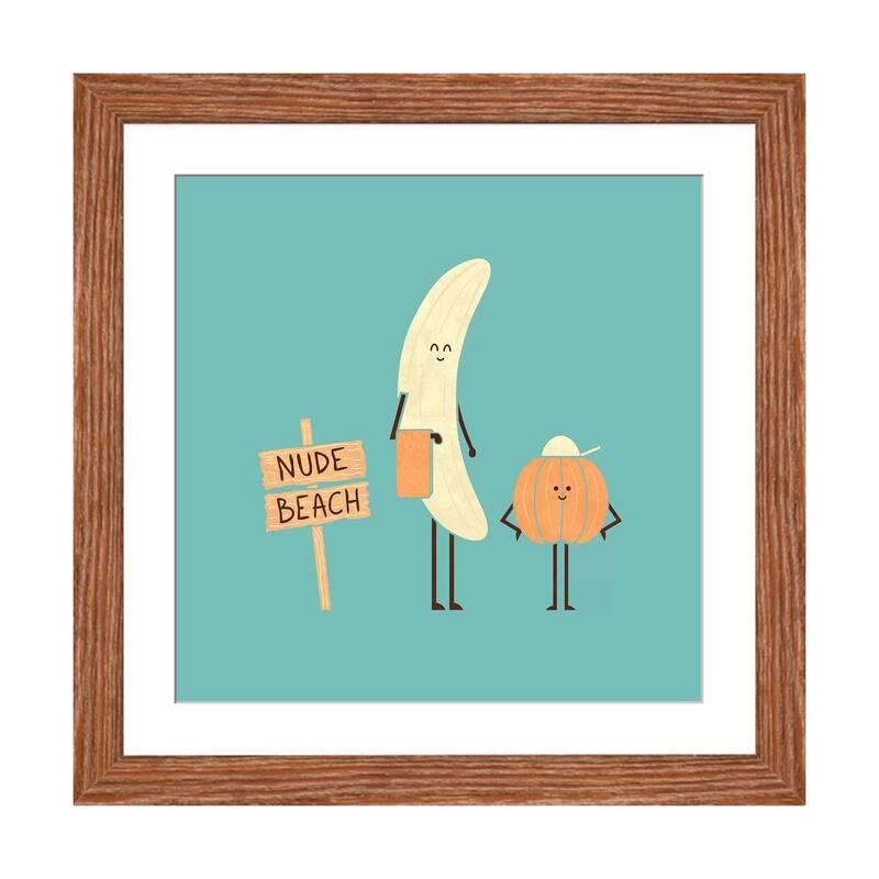 iCanvas "Nude Beach" by HandsOffMyDinosaur - Walnut - 16x16x1