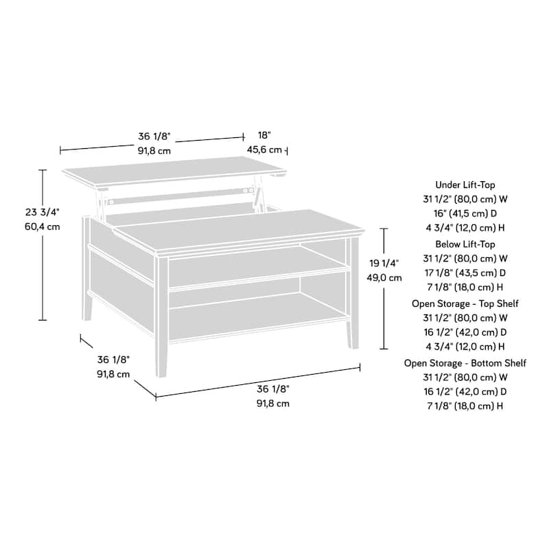 Lift-top Coffee Table, Brown finish,Lift-top design with spacious surface for work or leisure