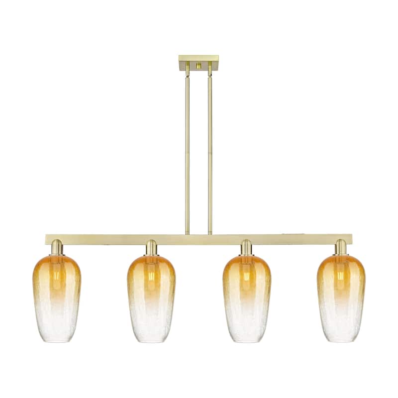 Innovations Lighting 716-4I-16-48 Brookhaven Flute Linear Brookhaven - Antique Brass / Amber