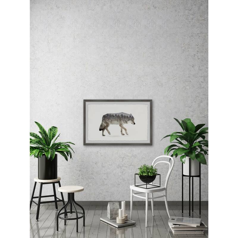 Wolf Framed Print - Art Nouveau Forest Animal Wall Decor - HomeStock Painting