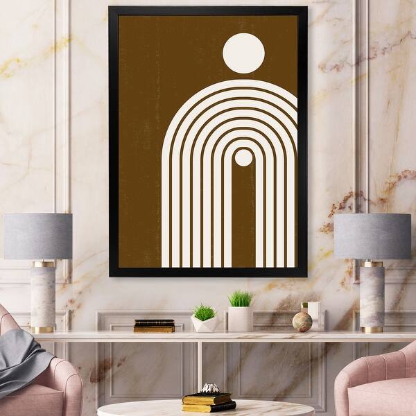 slide 1 of 10, Designart 'Terracotta Minimalist Boho Rainbow II' Modern Framed Art Print 12 In. Wide x 20 In. High - Black