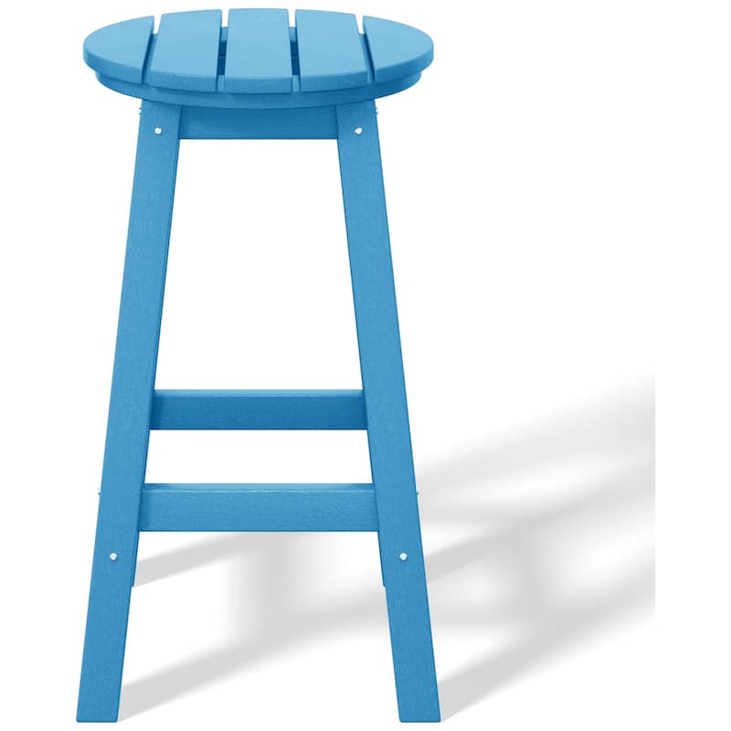 Laguna Hdpe All Weather Outdoor Patio 24" Round Counter Stool (Set Of 2)