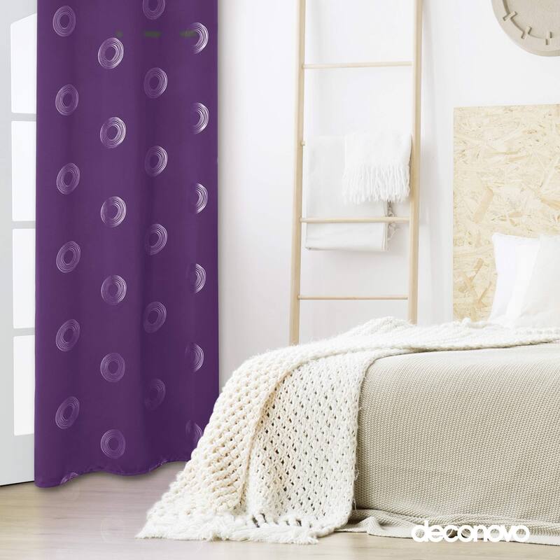 Concentric Circles Pattern Room Darkening Curtain 2 Panels