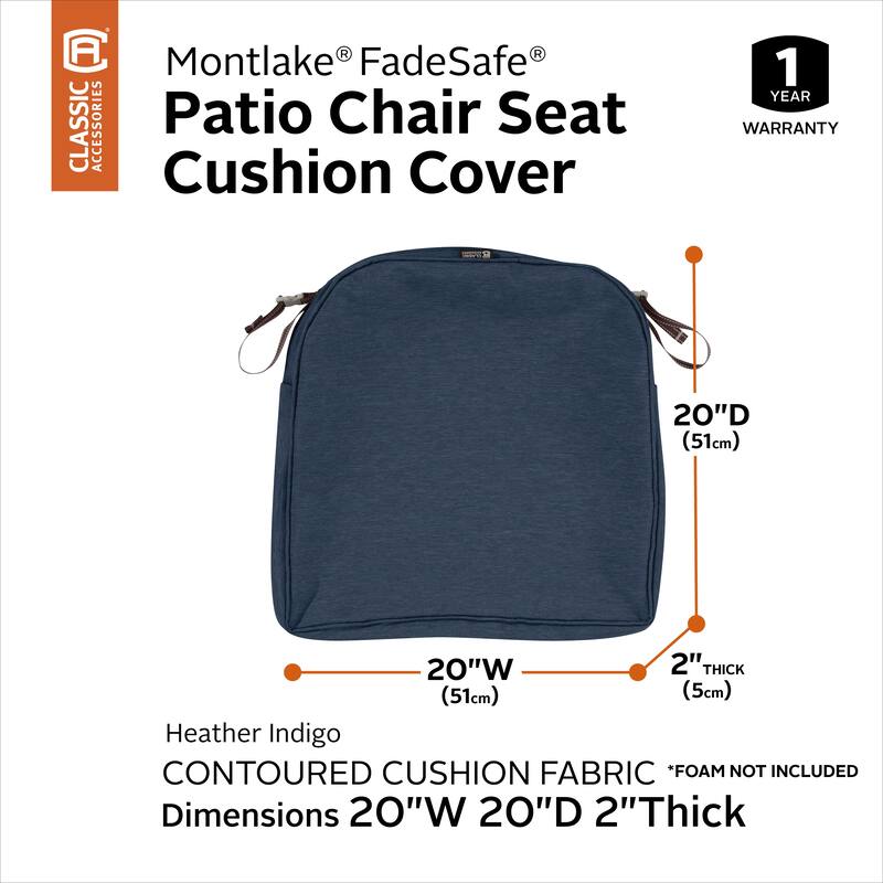 Classic Accessories Montlake Water-Resistant Patio Seat Cushion Slip Cover