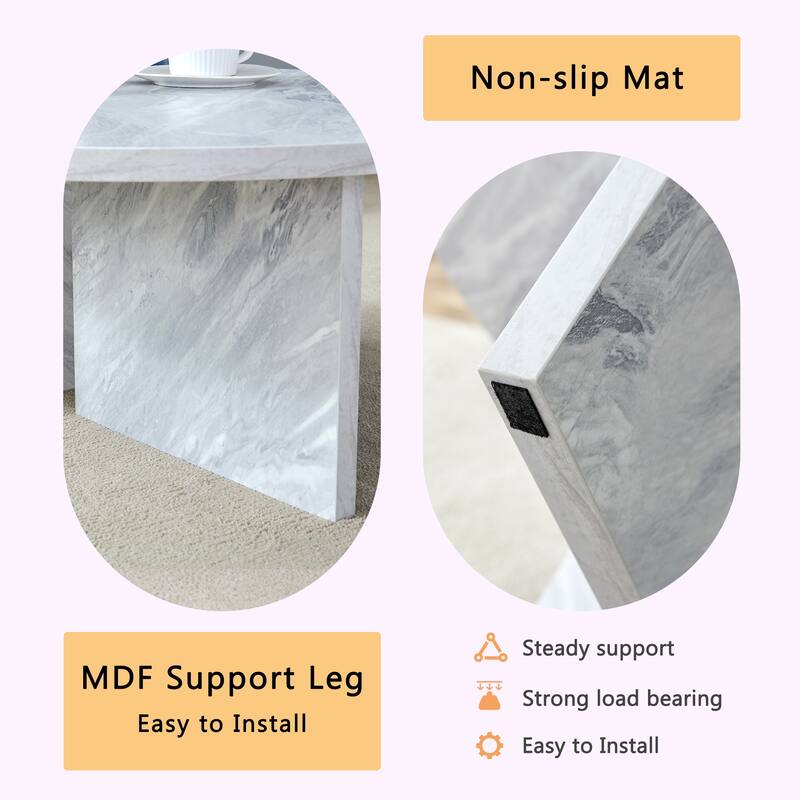 31.5in Versatile MDF Round Coffee Table, End Table for Living Room