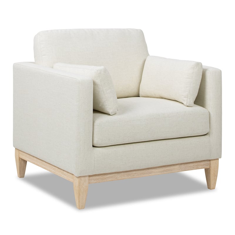 Knox 36" Modern Farmhouse Loose Pillow-Back Arm Chair
