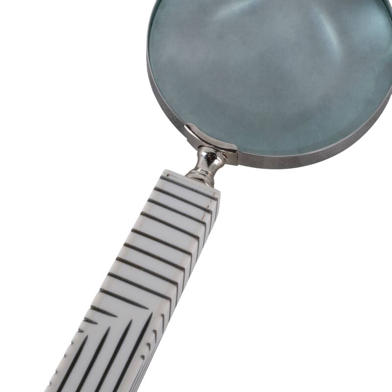 Resin Decorative Object Geometric Magnifying Glass - 10" Black - 4" x 1" x 10"