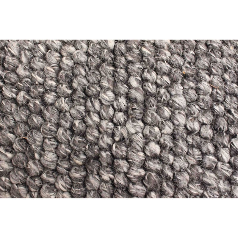 ECARPETGALLERY Braid weave Sienna Dark Grey Wool Rug - 5'3 x 7'5