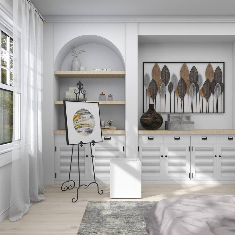 Black Metal Extra Large Adjustable 3 Tier Scroll Display Easel with Chain Support