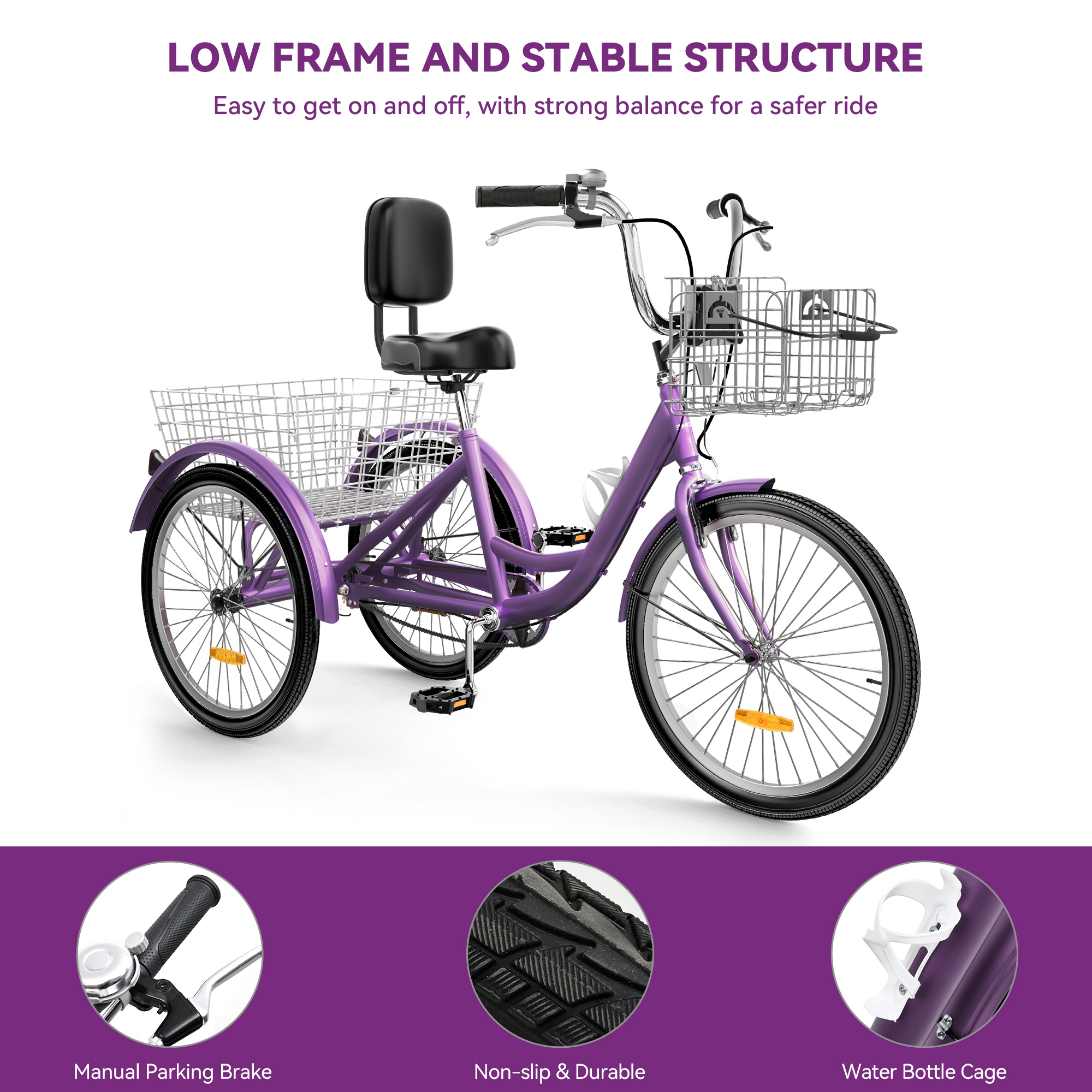 Purple adult tricycle 2025