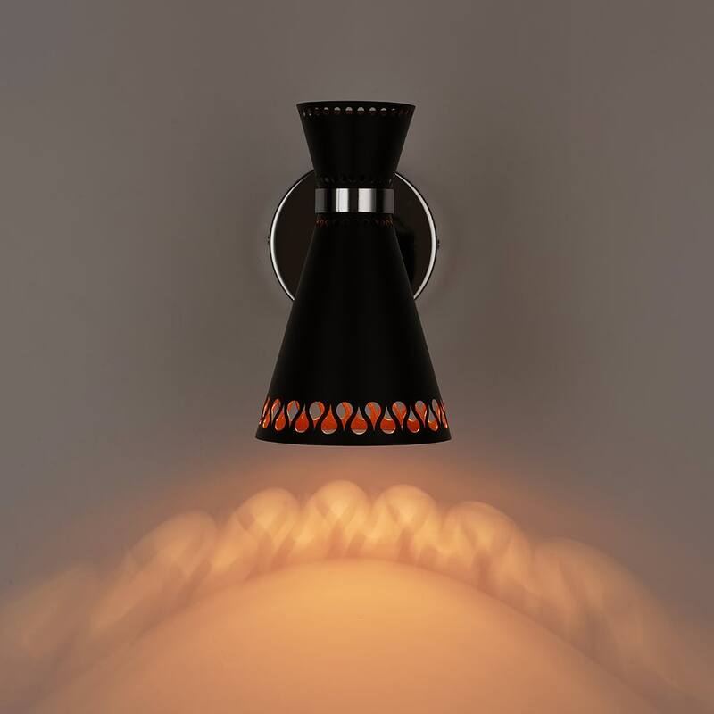 Mid-Century Modern 1-Light Adjustable Head Hourglass Wall Sconce