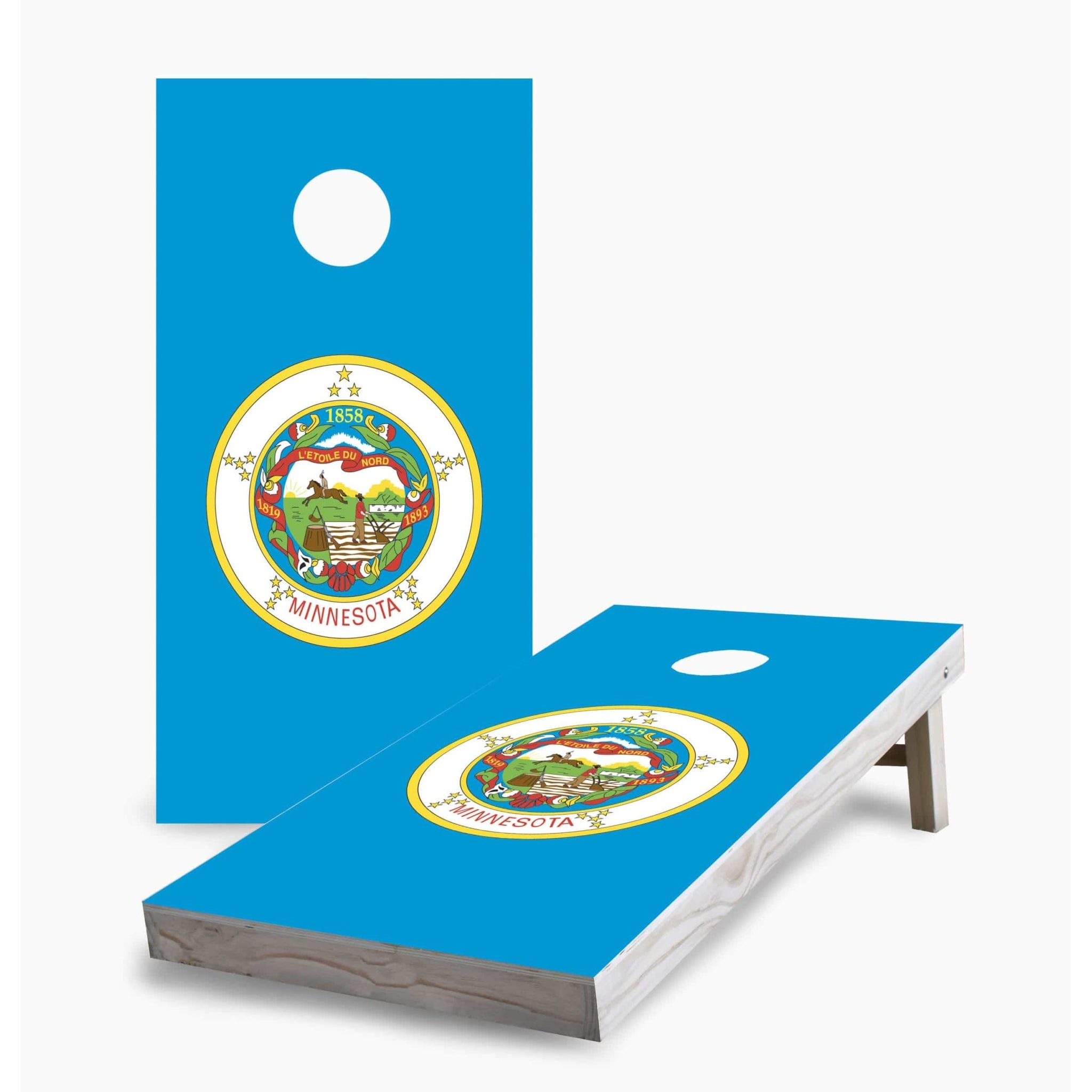 Minnesota State Flag Regulation 2x4 Cornhole Game Set